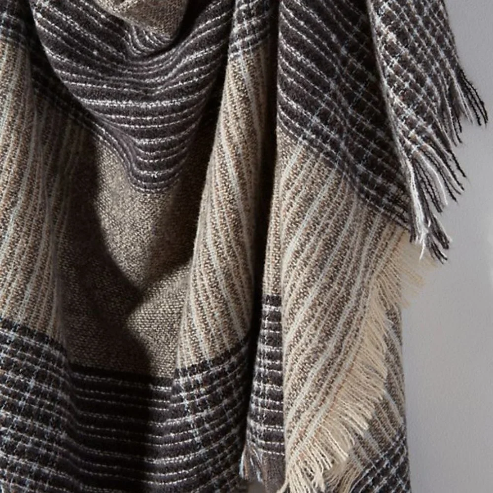 Anthropologie Hat Attack Layne Plaid Blanket Scarf